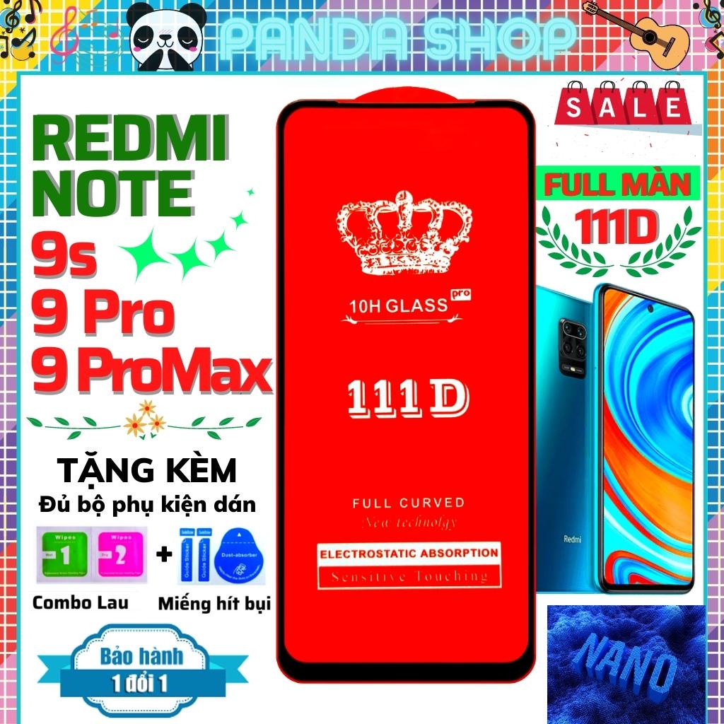 Kính cường lực redmi note 9s 9 pro 9 promax dán full màn hình 111D trong suốt -Độ cứng cực cao bảo vệ điện thoại tốt