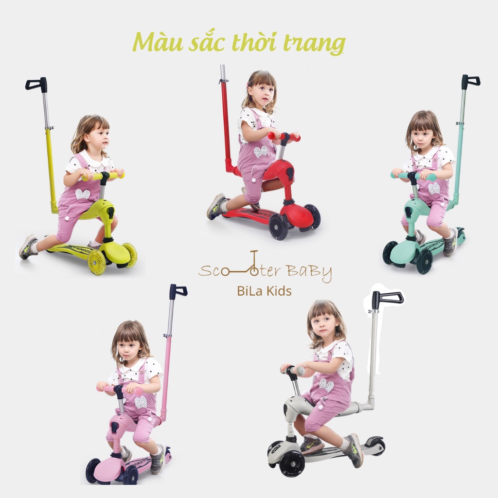 Xe Scooter cho bé PETER PAN Từ 1-8 Tuổi Có Tay Đẩy, trượt chòi chân cho bé- scoot and ride