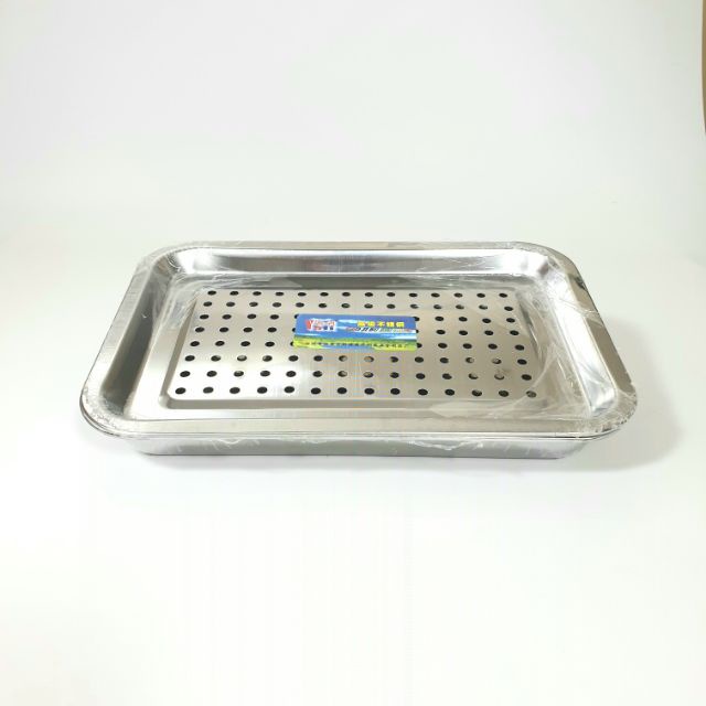 [Giá Sỉ] Khay Úp Ly 2 Lớp Inox 32x22cm, Mâm Chữ Nhật, Khay Chữ Nhật