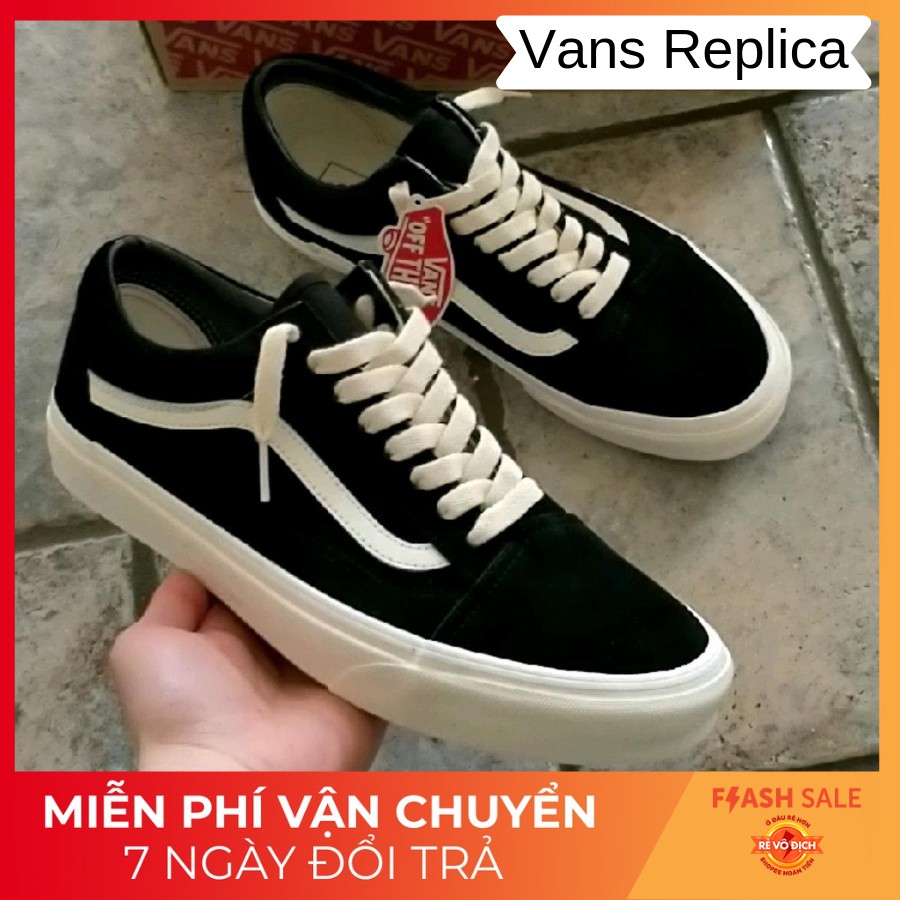 GIÀY THỜI TRANG NAM NỮ VANS ĐEN PHẢN QUANG SNEAKER NAM NỮ VANS OLD SKOOL