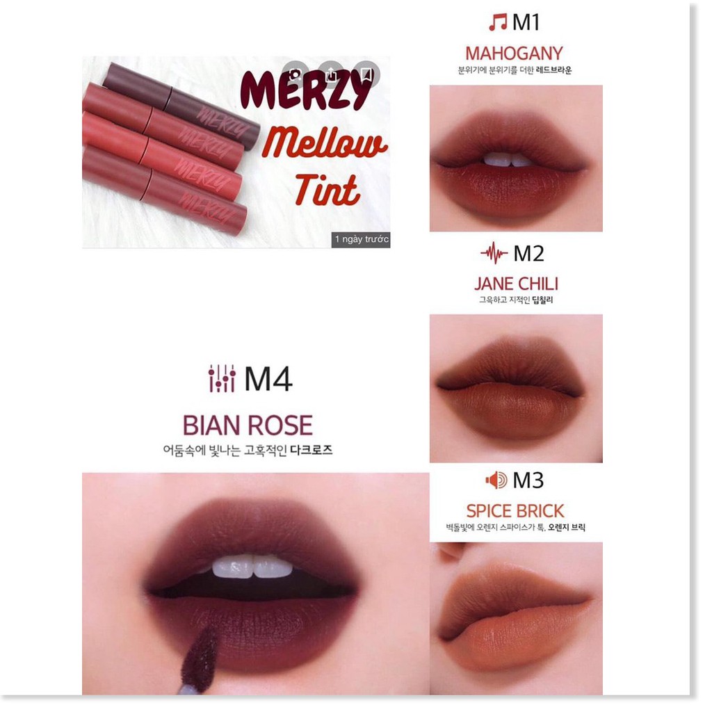 [Mã giảm giá mỹ phẩm chính hãng] Son Kem Merzy Bite The Beat Mellow Tint