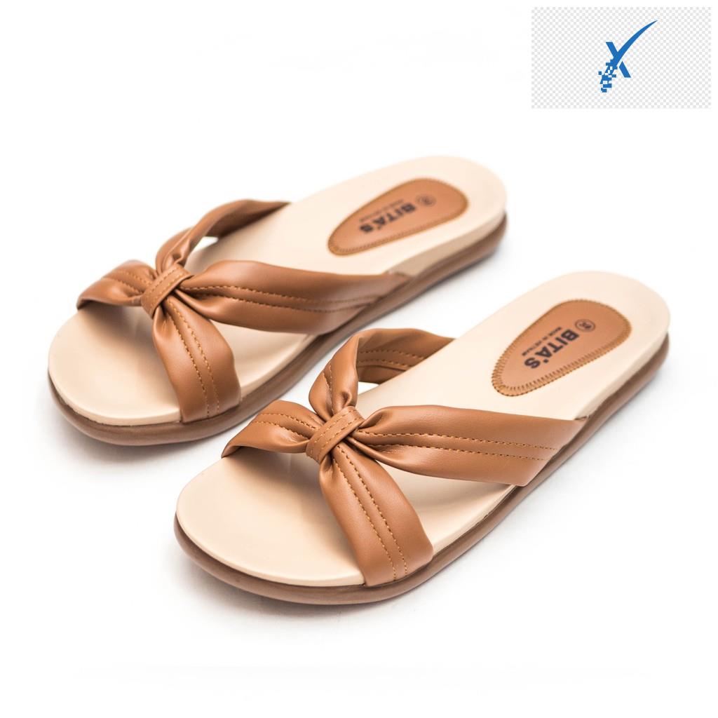 👘 DÉP LÊ QUAI NGANG NỮ ĐẾ BẰNG BITA'S DYN.140 (ĐEN + NÂU) - BITAS 👘
