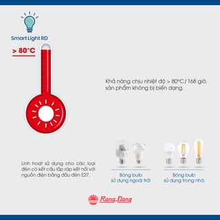 Đui đèn chống thấm nước Rạng Đông 40cm, Model: E27 IP65
