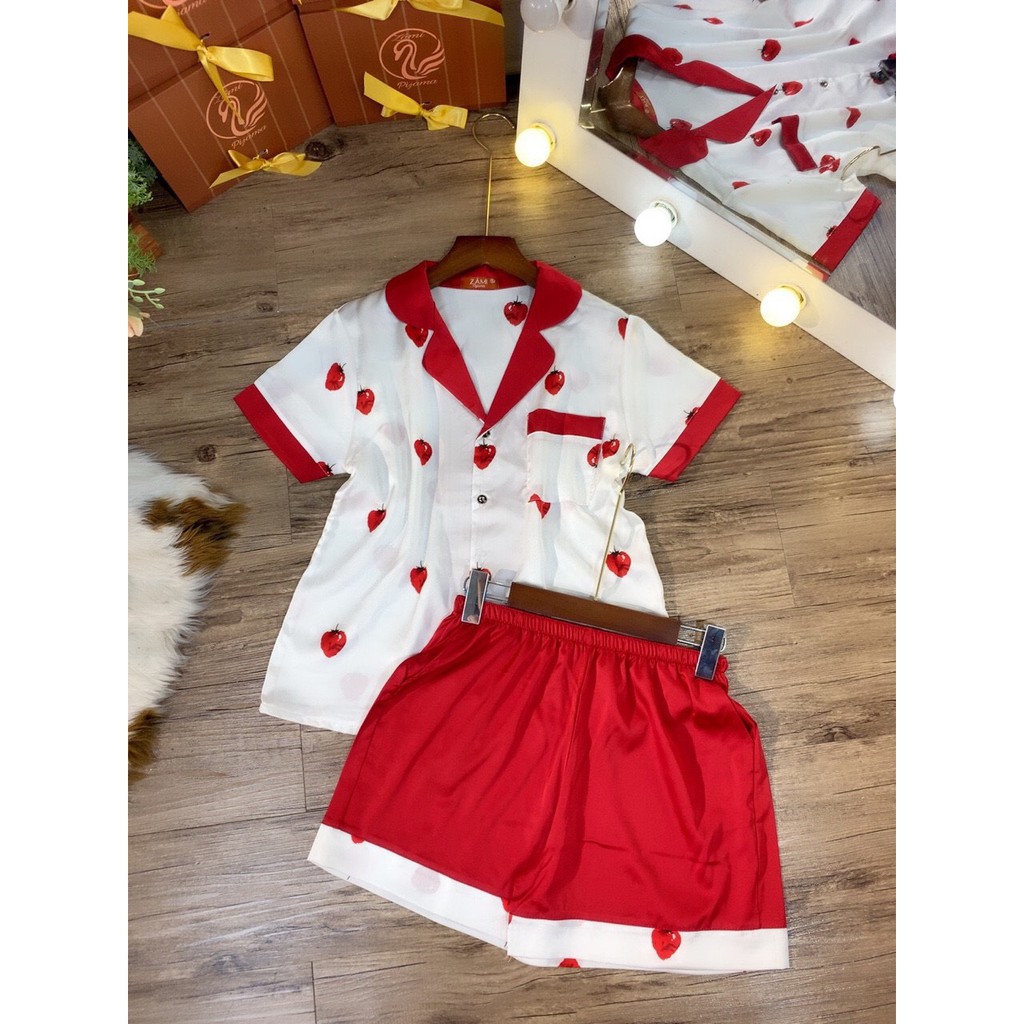 Bộ ngủ pijama lụa phối đùi chất đẹp | BigBuy360 - bigbuy360.vn