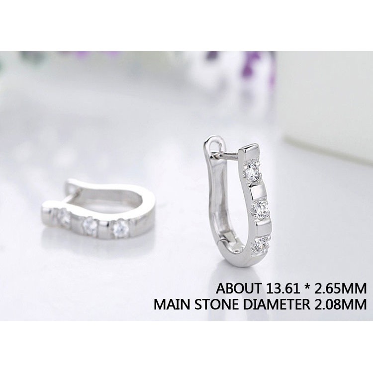 Đôi bông tai bạc 925 đính đá sang trọng cho nữ