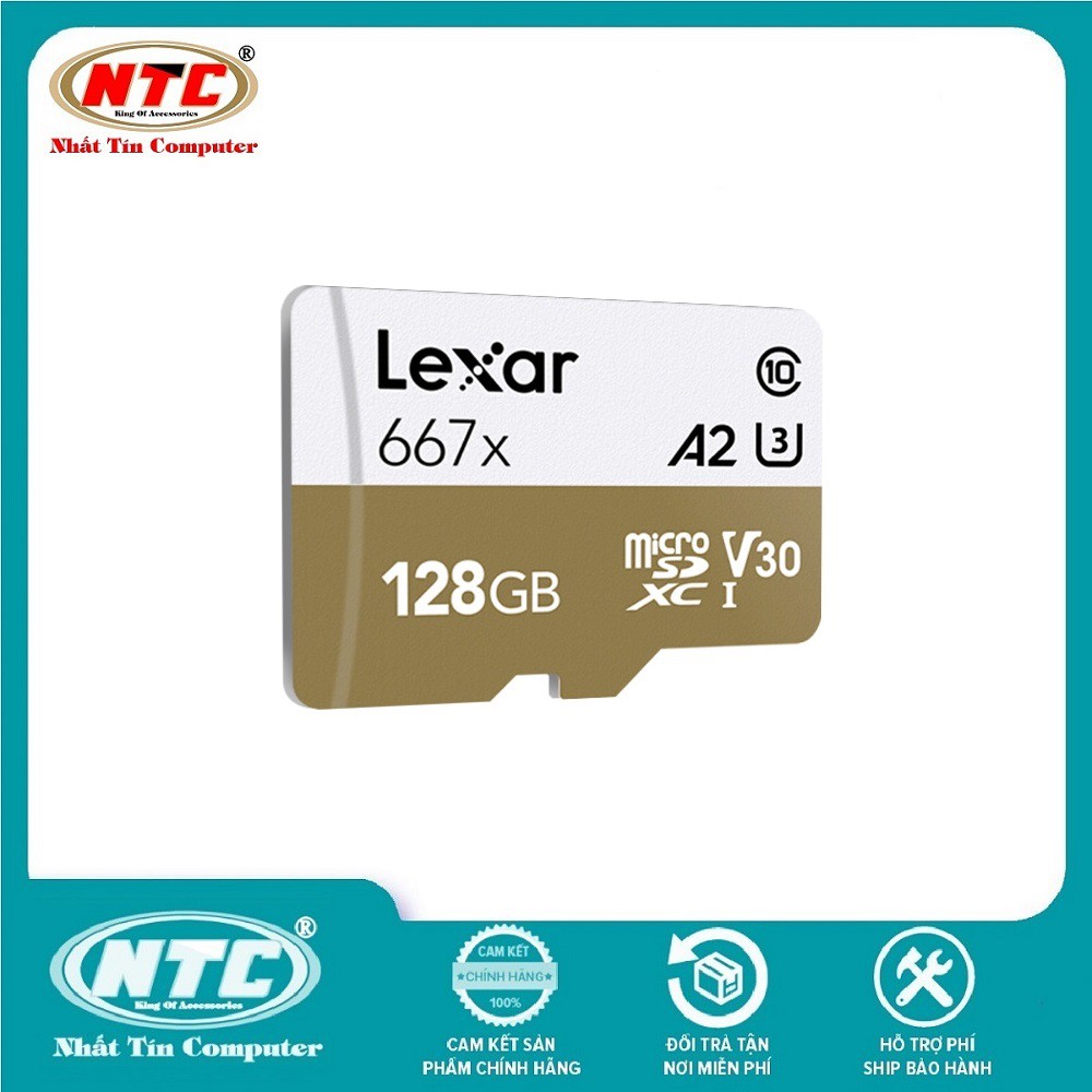 Thẻ Nhớ MicroSDXC Lexar Professional 667X V30 U3 4K A2 128GB R100MB/s - Không Box (Vàng)