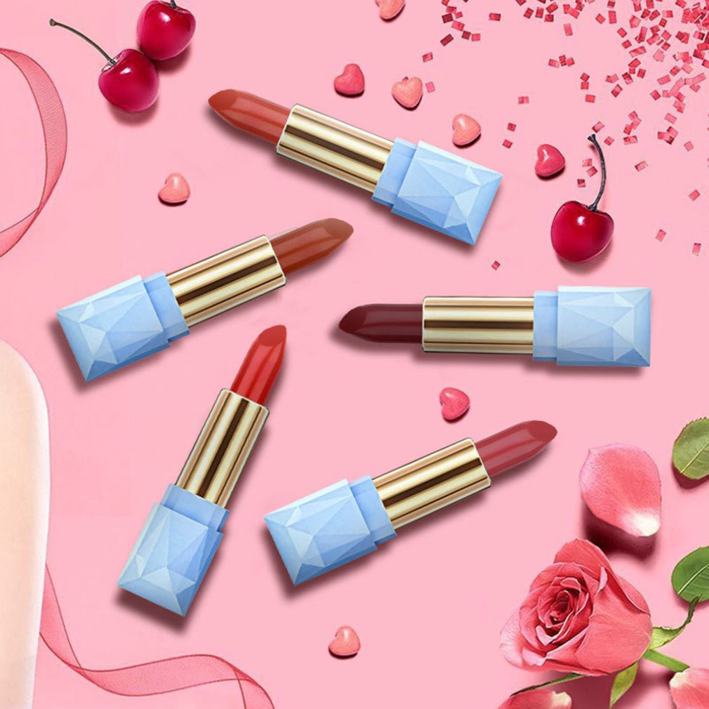 Son sáp ZIRANMI tông nhung dưỡng ẩm bóng mượt môi chống nước lâu trôi tự nhiên 8 màu tùy chọn