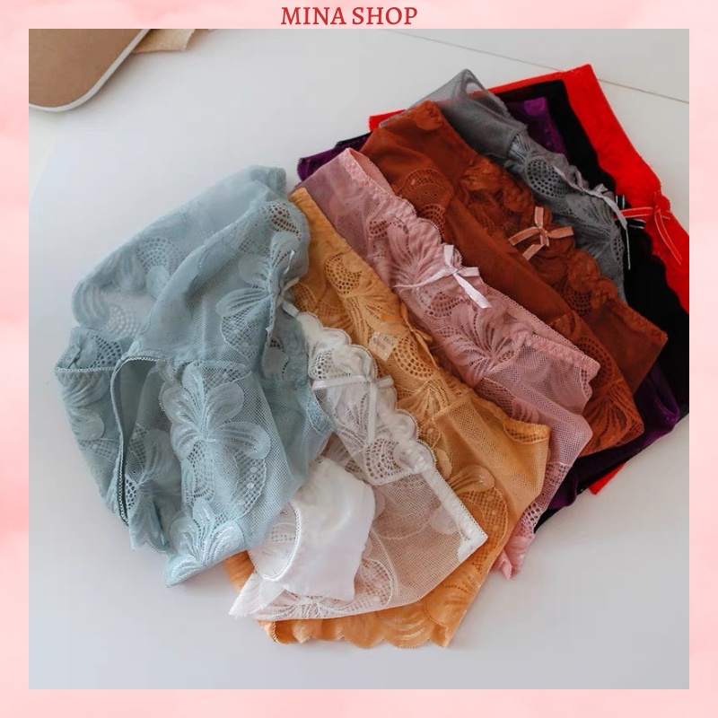 Quần lót nữ ren lưới cạp cao che bụng - bigsize - quần chip nữ mặc trong váy cao cấp 989