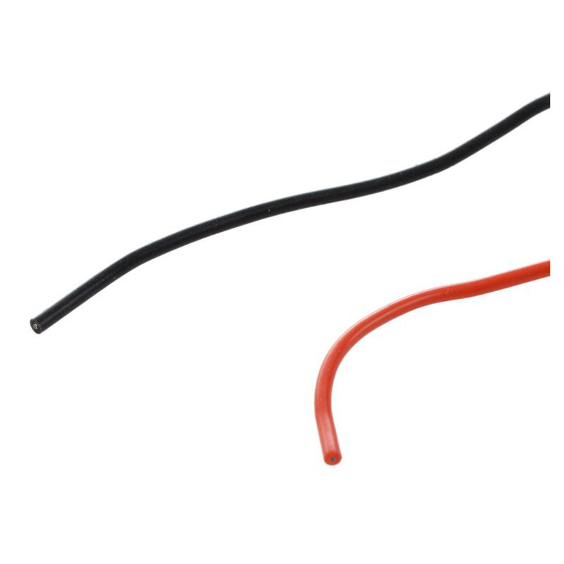 2x 3M 24 Gauge AWG Silicone Rubber Wire Cable Red Black Flexible