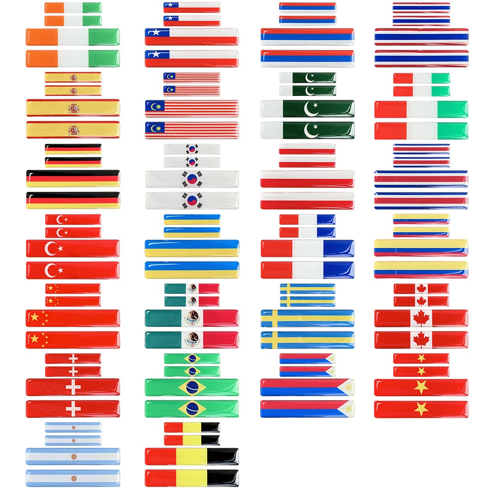 Miếng Dán Trang Trí Xe Hơi Hình Cờ 3D Phản Quang