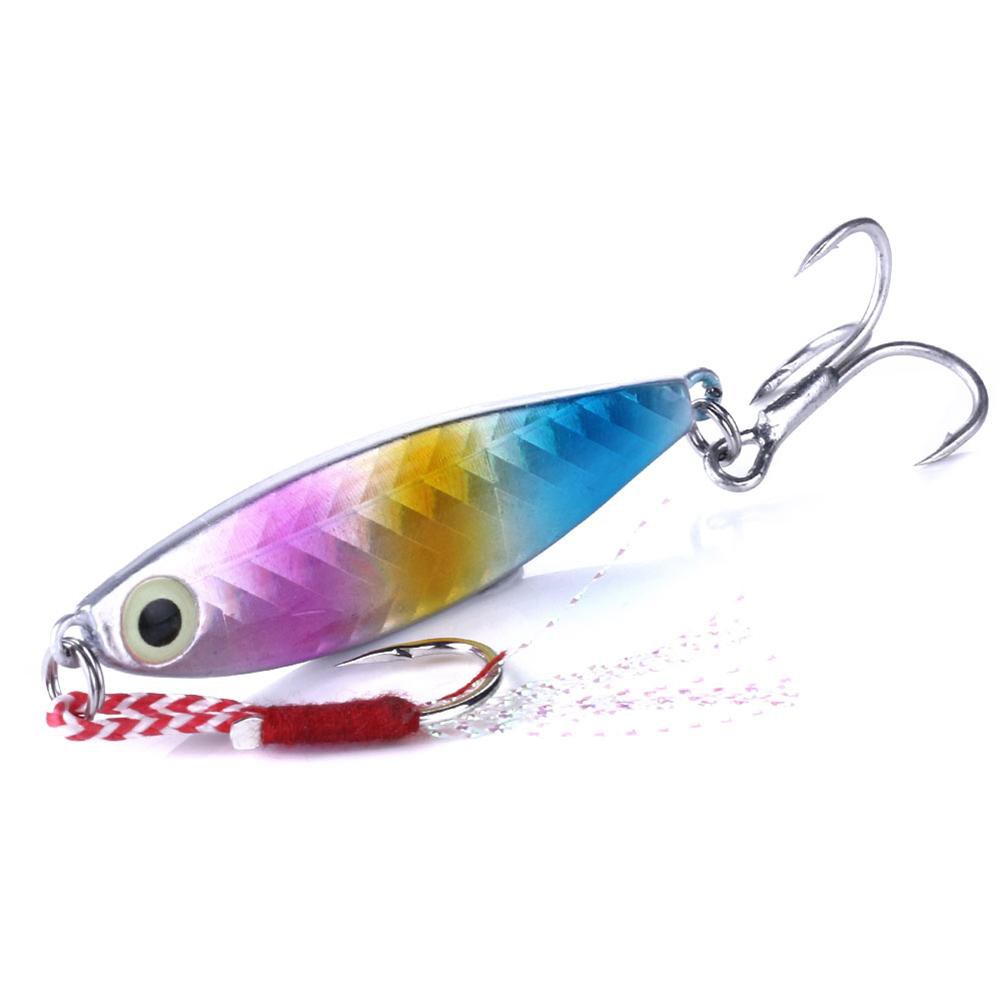 [COD]♠♠6 tấm sắt câu cá mồi mồi chì nhân tạo Jig cứng bả w / Treble Hook