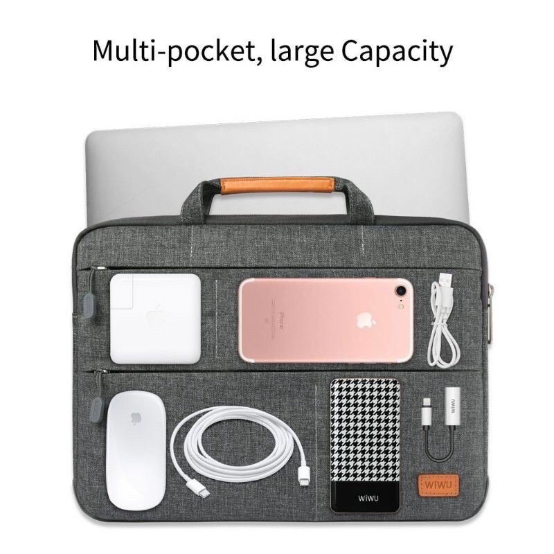 Cặp(túi) chống sốc dành cho Macbook Air , Pro - Laptop 13 - 16 inch chính hãng Wiwu Smart Stand Sleeve