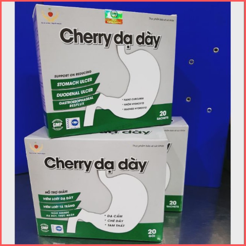Cherry dạ dày - Bảo vệ niêm mạc dạ dày, giảm viêm loét dạ dày (CHÍNH HÃNG, hộp 20 gói)