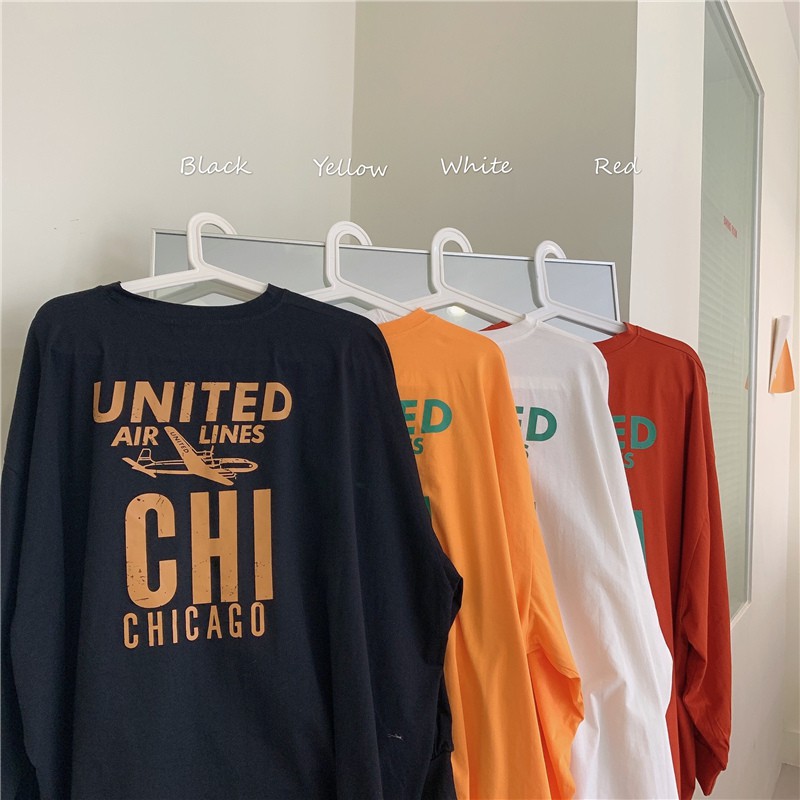 Áo thun tay dài form rộng UNITED CHICAGO B028