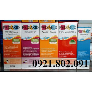PEDIAKID vitamin d3, fer- vitamines B, Immuno - fort, 22 vitamines, appetit tonus kích thích ăn ngon