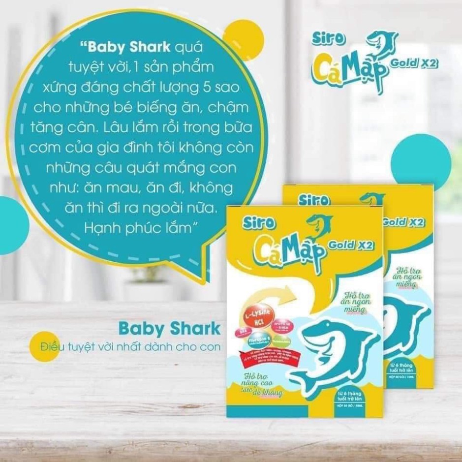 Siro Cá Mập Gold X2 - Siro Ăn Ngon Baby Shark - Giúp Trẻ Ăn Ngon, Hết Táo Bón, Tăng Cân Tự Nhiên - Hàng Chính Hãng