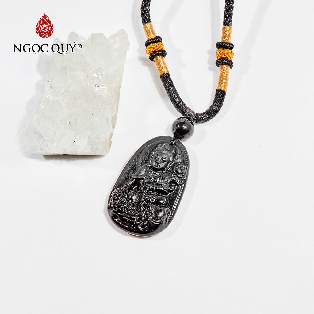 Mặt dây chuyền phật bản mệnh đá núi lửa tektite mệnh thủy, mộc - Ngọc Quý