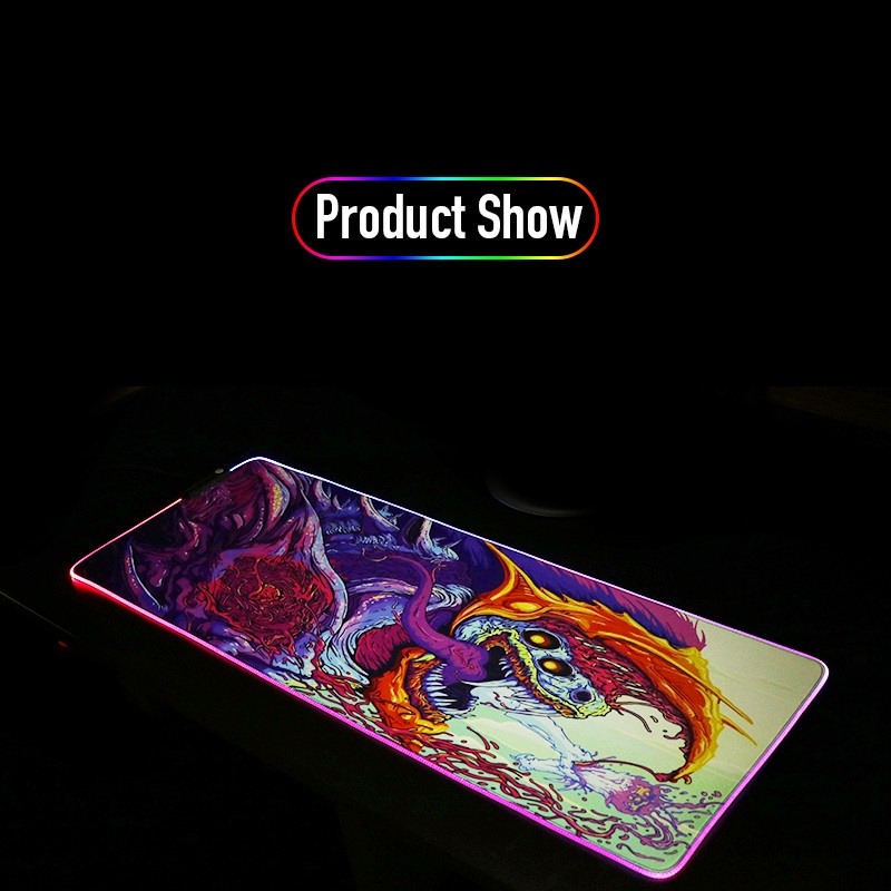 Tấm Lót Chuột Và Bàn Phím Có Đèn LED Nền In Hình Anime Demon Slayer 90x40cm