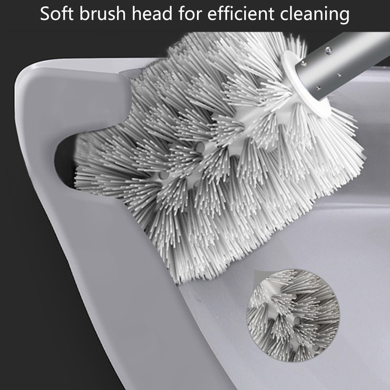 Bàn Chải Vệ Sinh Toilet Có Tay Cầm Chống Trượt Và Giá Đỡ Tiện Dụng