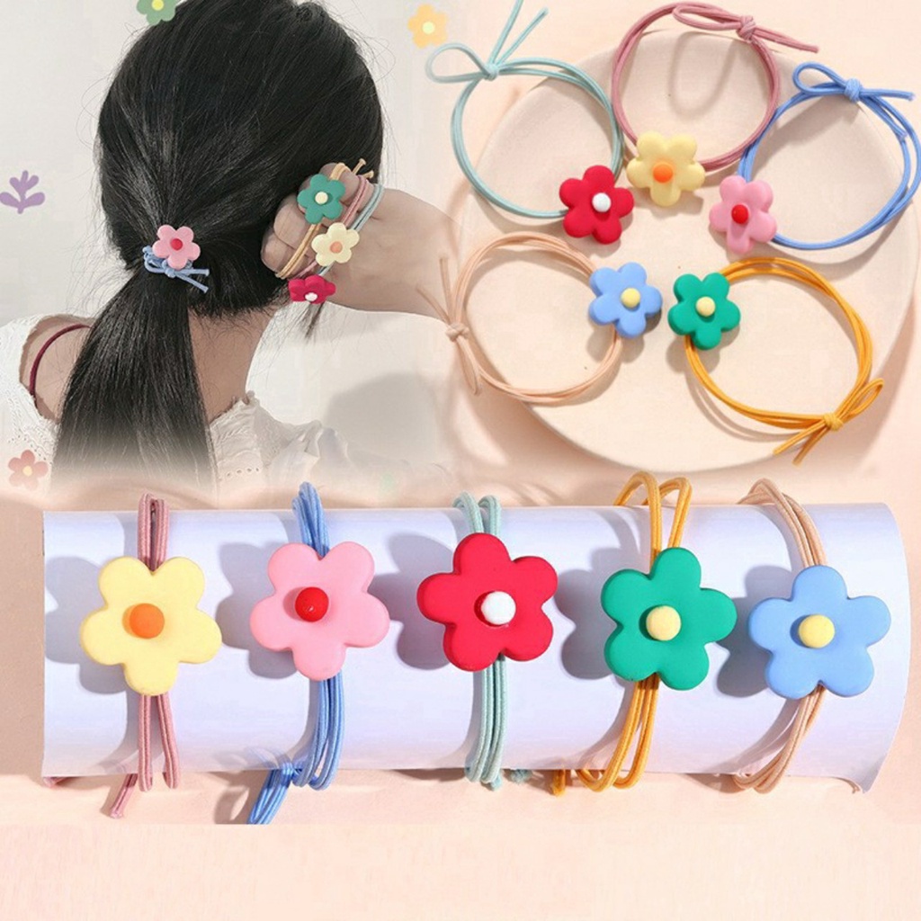 Dây cột tóc cao su co dãn hình bông hoa/ khủng long