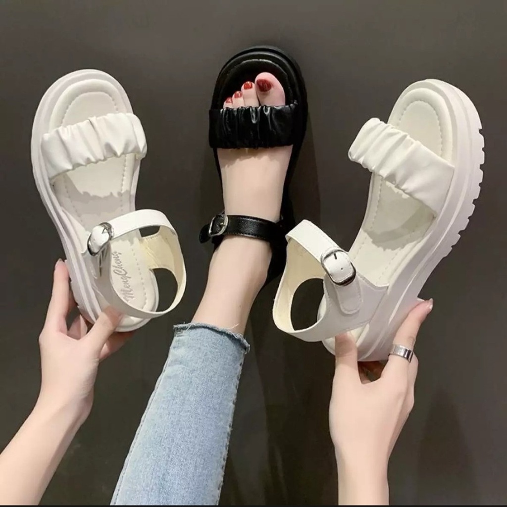 Xăng đan nữ học sinh, Sandal quai hậu nữ nhúm bèo xinh đi học đi chơi, đi làm cá tính cao 5p