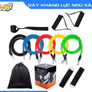 Bộ 5 dây kháng lực ngũ sắc tập gym