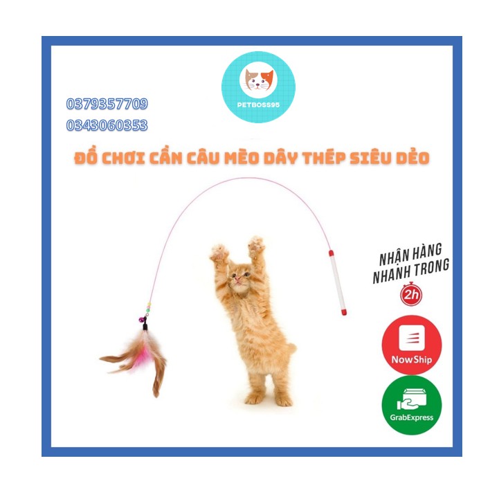 CẦN CÂU DÂY THÉP, ĐỒ CHƠI CHO MÈO