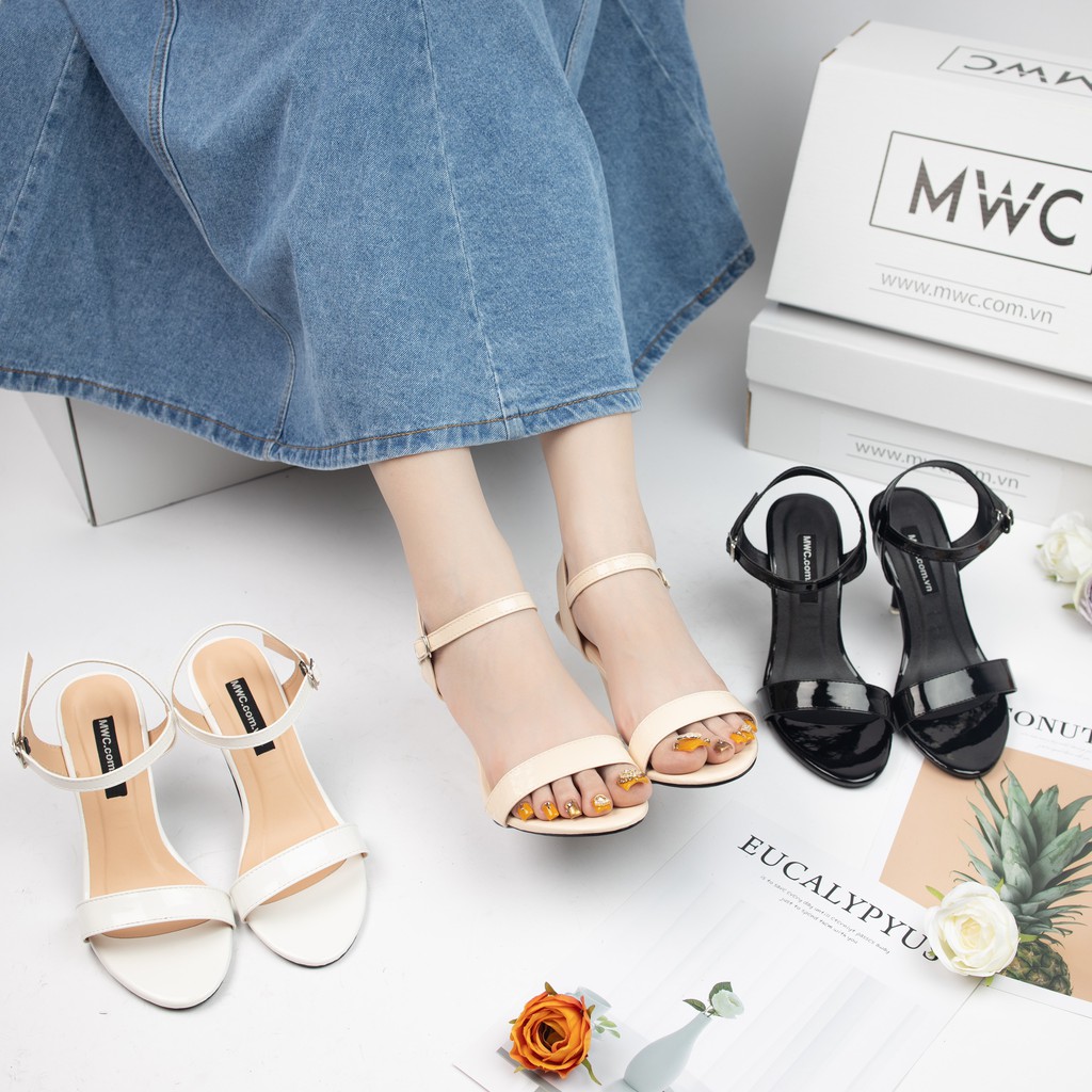 Giày Cao Gót MWC Kiểu Dáng Sandal Mũi Tròn Đế Nhọn 7cm NUCG - 3884