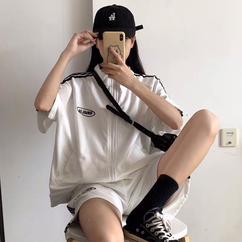 Bộ Thể Thao Cổ Trụ Nam Nữ Kéo Khóa Siêu Hot Mùa Hè 2022