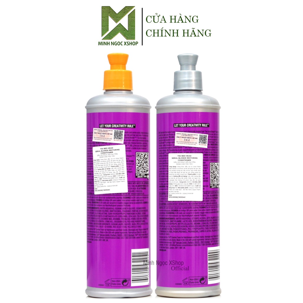 Dầu gội xả cho tóc tẩy Tigi Bed Head Serial Blonde 400ML