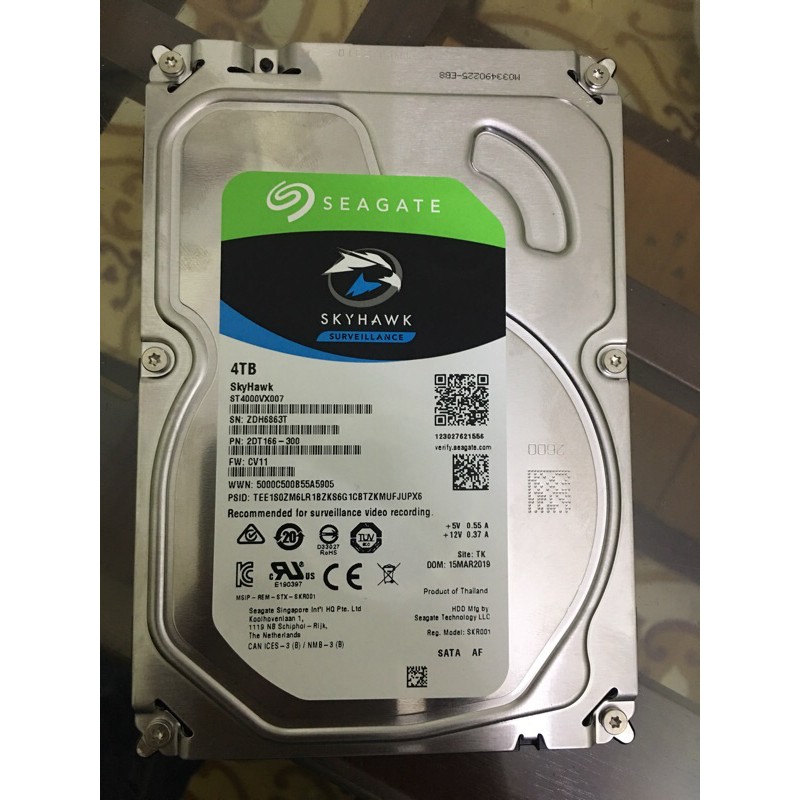 Ổ cứng Seagate Skyhawk 4TB 3.5'' ST4000VX007 (Chuyên dụng cho Camera)