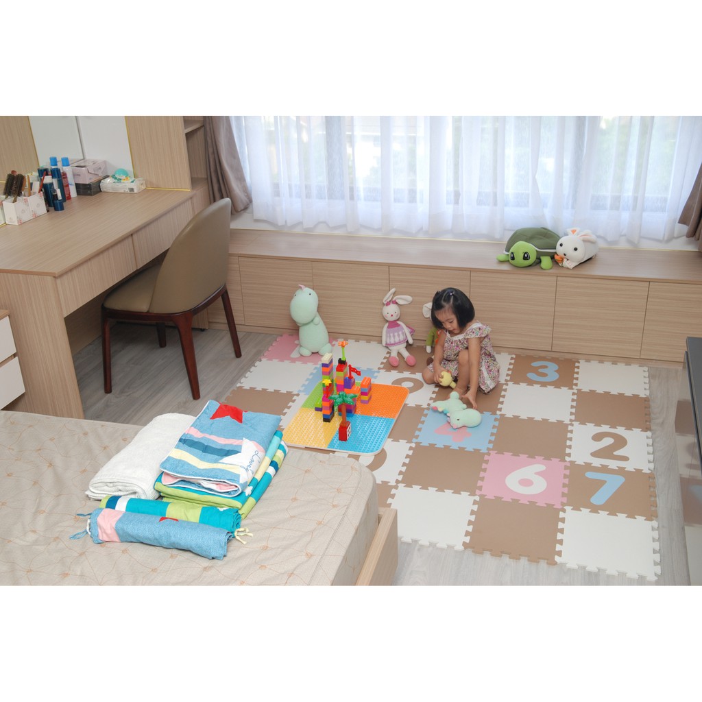 Thảm Xốp Cho Bé Smile Puzzle - Chữ Số +  Đơn Màu  Không Mùi - Tiêu Chuẩn Châu Âu