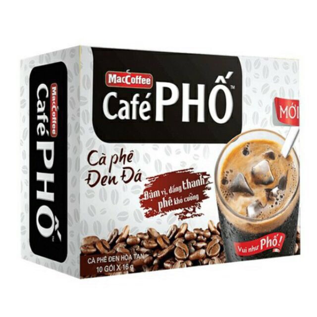 Hộp Cafe Phố Đen Đá 10 Gói * 16gr Maccoffee