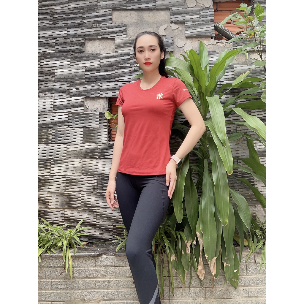 ( free ship) Áo thun nữ NY tập thể thao ,chất thun lạnh co giãn 4 chiều