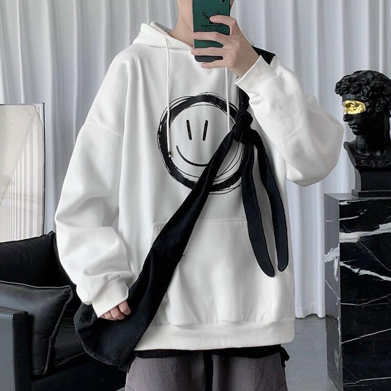 Áo Nỉ Hoodie Nam Nữ Mặt Cười Unisex Cực Hot Bền Màu 1Kenz