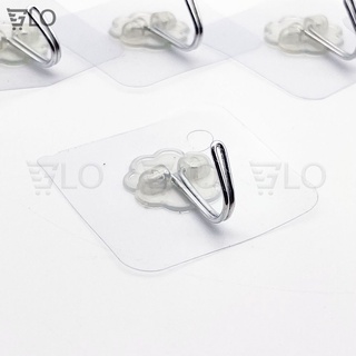 Móc Treo Dính Tường Siêu Chắc 6x6cm - Inox Không Gỉ, Tải Trọng 5kg, Nhựa Trong Suốt