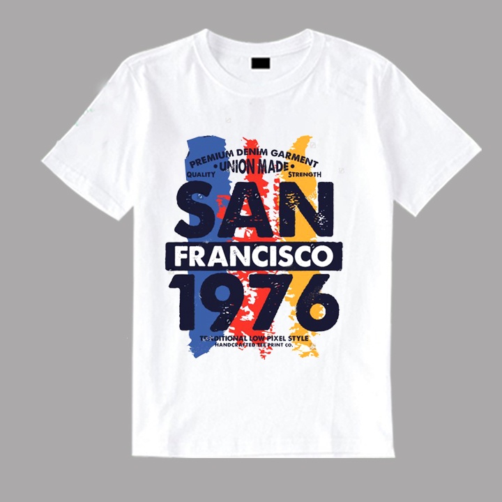 ÁO THUN NAM NỮ TAY NGẮN SAN FRANCISCO TAY NGẮN VẢI THUN COTTON MỀM MỊN