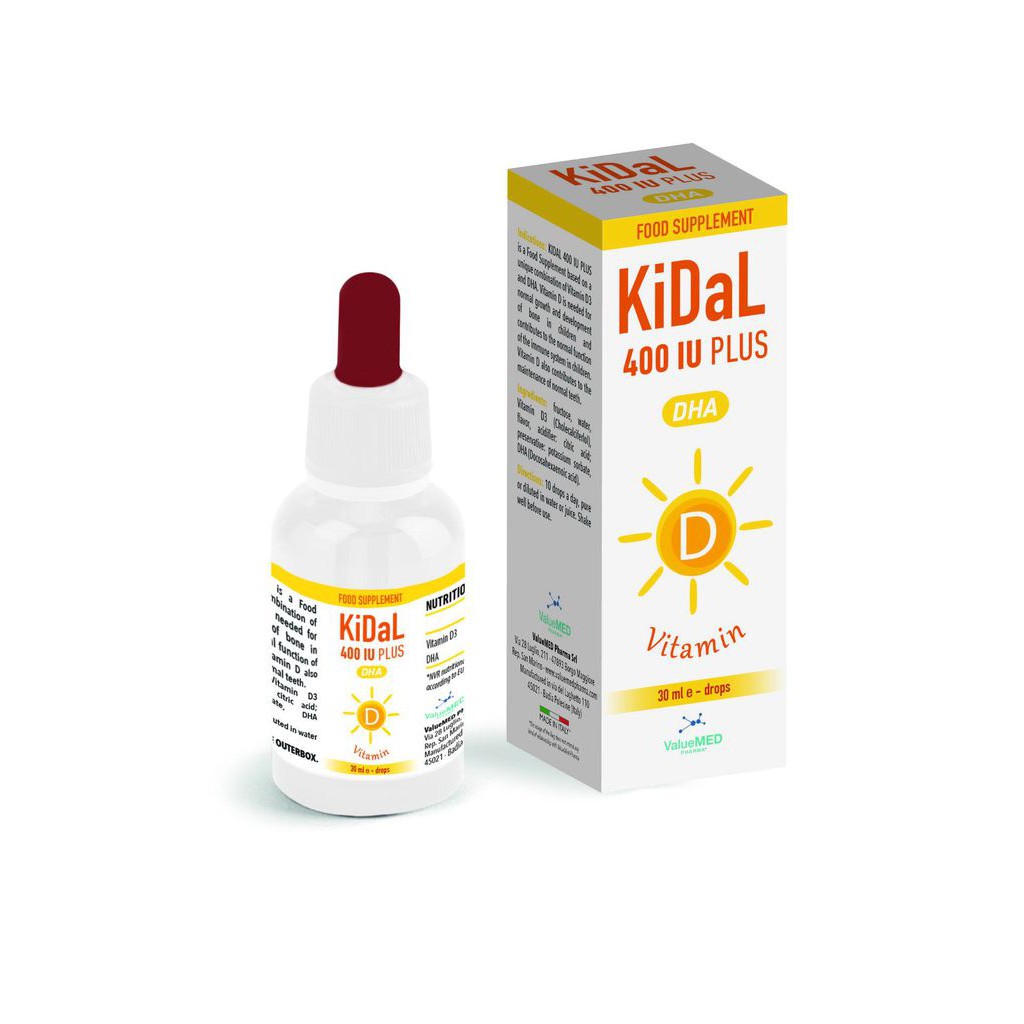 KIDAL 400IU PLUS - Bổ sung Vitamin D3 & DHA giúp xương chắc khỏe, não thông minh