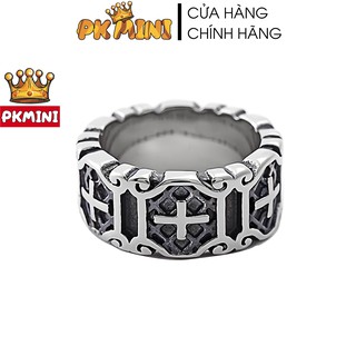 [MIỄN SHIP] Nhẫn Chrome Hearts Titan Mạ Bạc Hình Chữ Thập Đủ Size