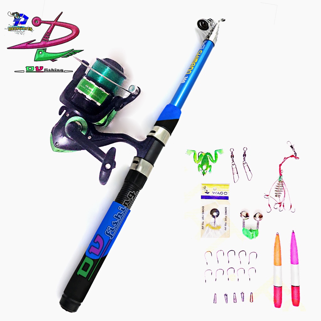 Bộ cần câu máy rút giá rẻ { máy 3000 - 6000 nhiều màu}!!!