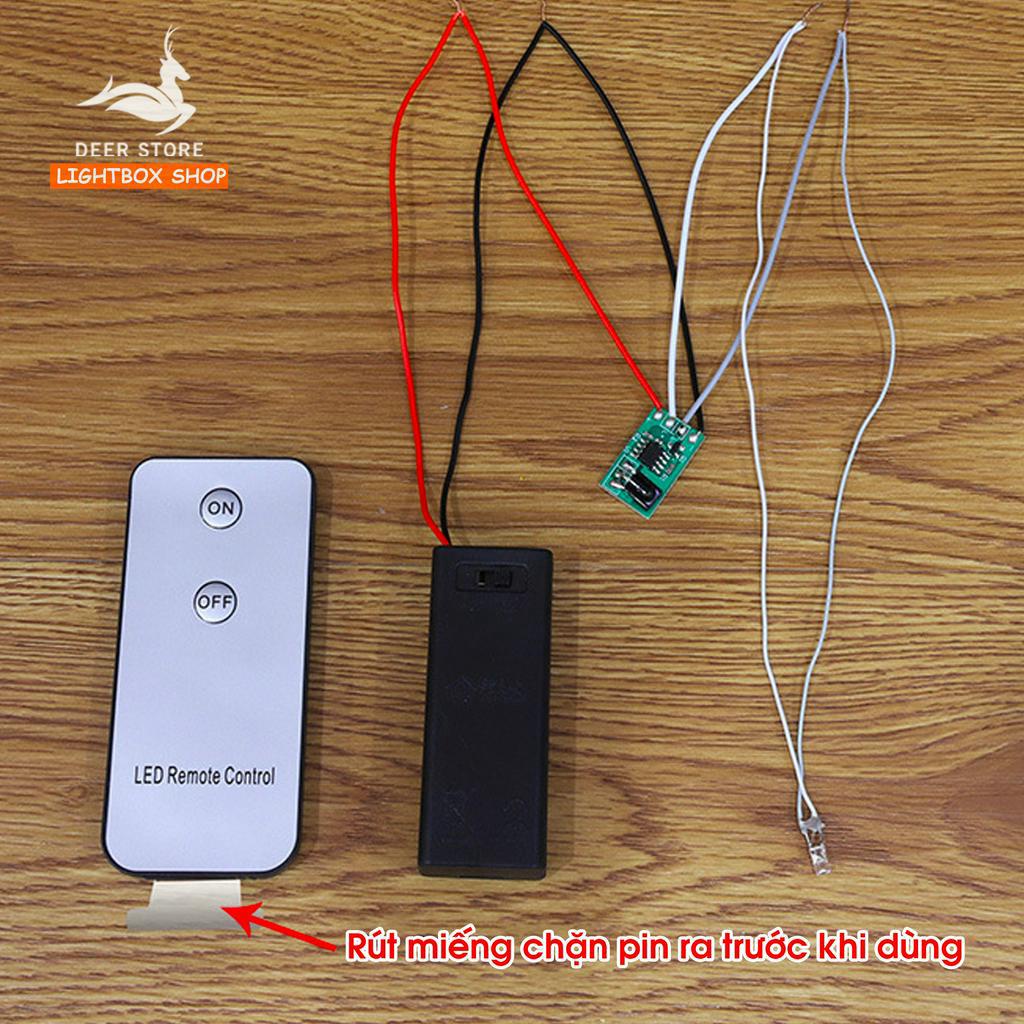 REMOTE Điều khiển đèn Led On/Off từ xa cho Mô hình nhà gỗ DIY. Có VIDEO HƯỚNG DẪN LẮP ĐẶT