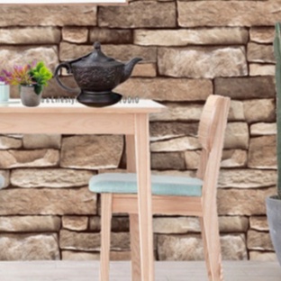 Decal giấy dán tường đá 3D viên khổ 45cm keo sẵn giá 1 mét dài