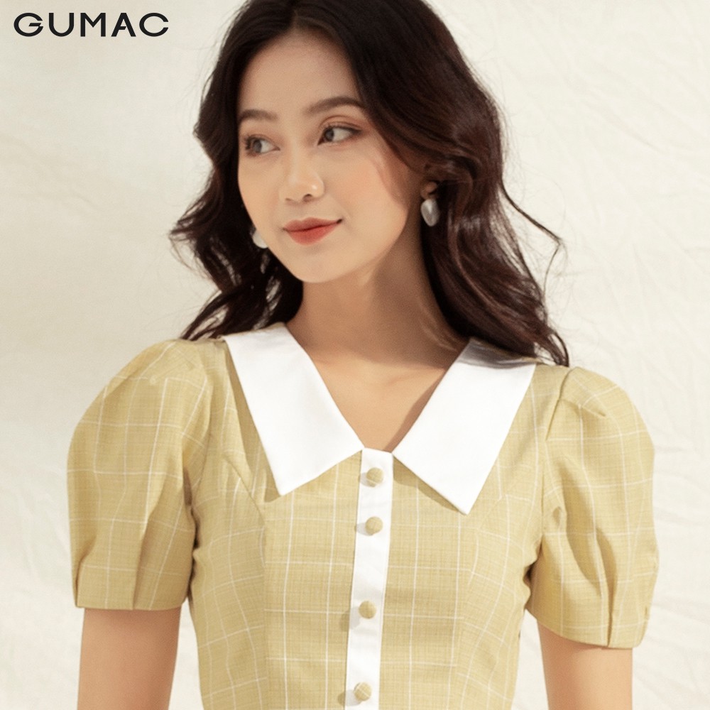 Đầm caro phối cổ DA1110 GUMAC | BigBuy360 - bigbuy360.vn