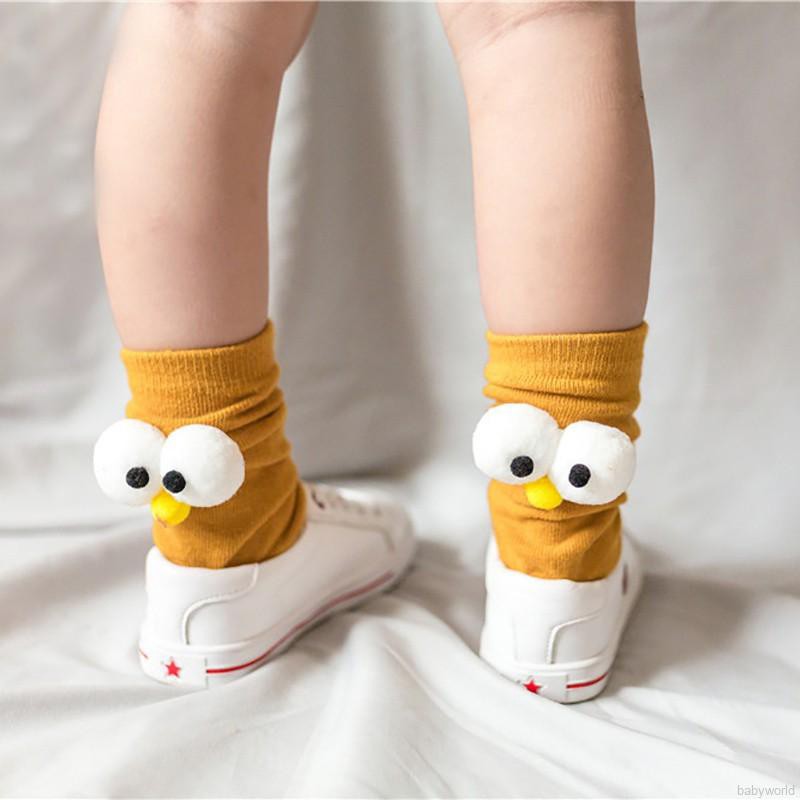 Đôi Vớ Cotton Dài Hình Đôi Mắt To Dễ Thương Cho Bé 1-8 Tuổi