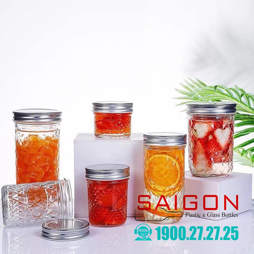 Hũ Thủy Tinh JD Đựng Gia Vị Nắp Nhôm 100ml , 200ml , 300ml , 400ml . 500ml , 650ml | Tùy Chọn Dung Tích