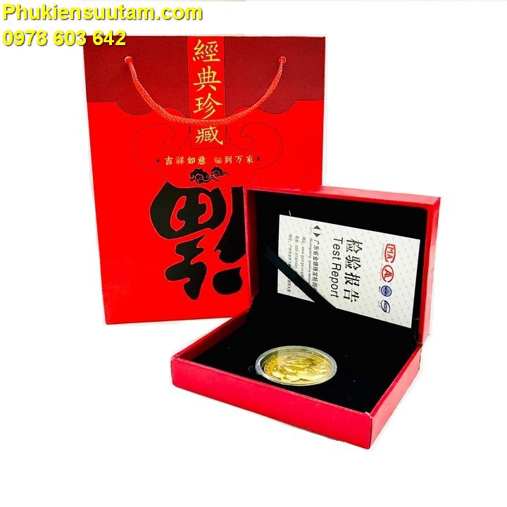 Hộp Đồng Xu Hình Con Cọp CUTE 2022 mạ vàng; Quà tặng tiền lì xì độc lạc nhân dịp năm mới 2022 Nhâm Dần- SP005407