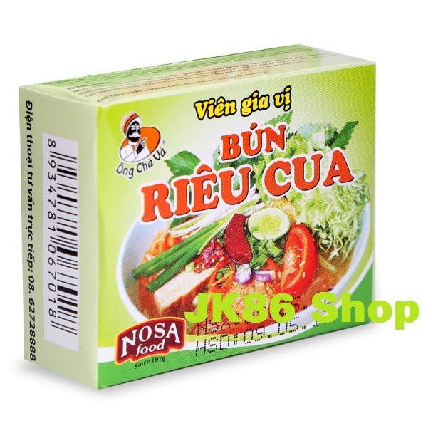 12 viên gia vị nấu bún riêu Nosa