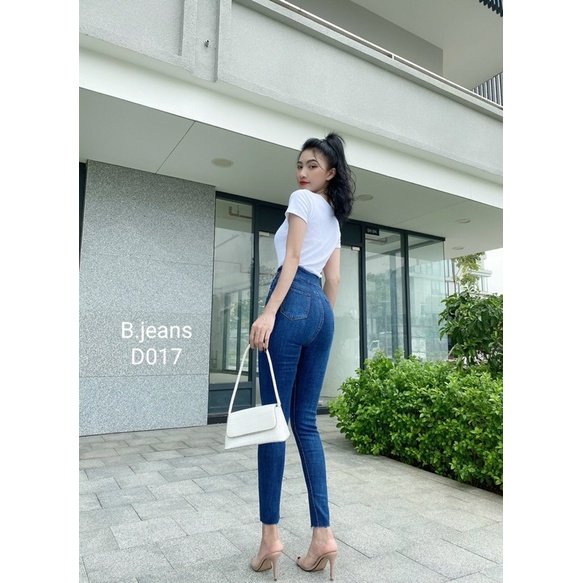Quần jean dài giãn phối xích mã D017, 100% ảnh thật