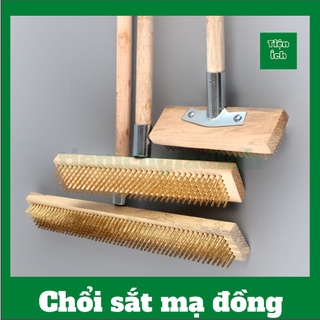 Chổi sắt mạ đồng chà cọ rong rêu ố vàng sàn nhà sân vườn bể bơi sợi dài 2,5cm kích thước 20cm 30cm 45cm