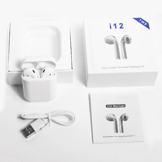 Tai nghe Bluetooth i12 TWS bluetooth 5.0 cảm biến vân tay - hỗ trợ Siri
